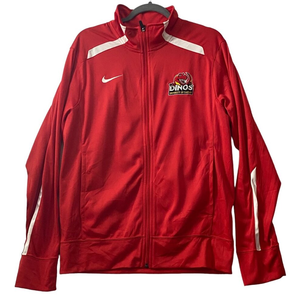 Nike University Of Calgary Dinos Red Full-Zip‎ Track Jacket Men Small Canada